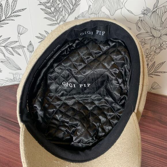 Womens Gigi Pip LINEN NEWSBOY CAP Size 57/S EUC! - Picture 7 of 8